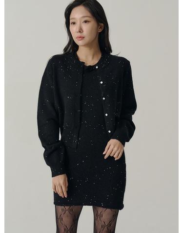 [인플루언서 세영 w/] Staring Night Knit Cardigan_Black