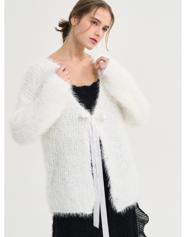 쏘리투머치러브 Adorable Fur String Cardigan_White 착용컷