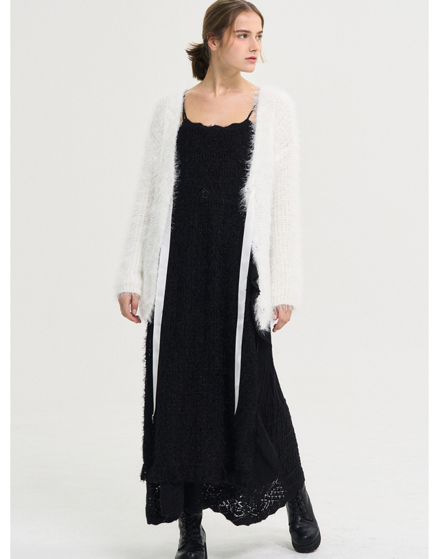 쏘리투머치러브 Adorable Fur String Cardigan_White 착용컷