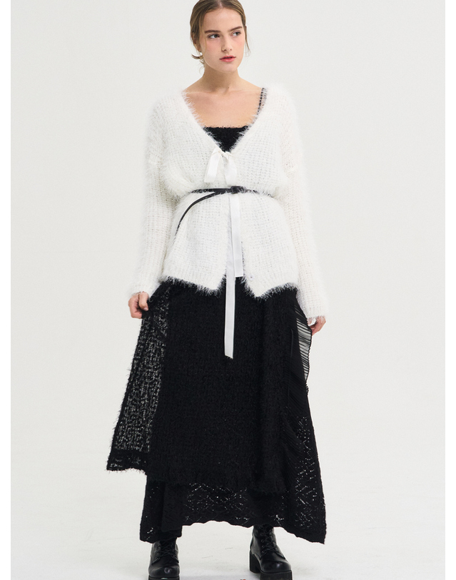 쏘리투머치러브 Adorable Fur String Cardigan_White 착용컷