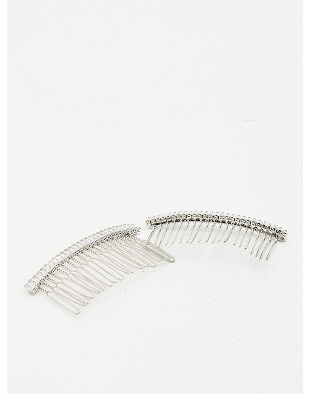 쏘리투머치러브 Art Deco Square Jewel Comb Hairclip_Silver 착용컷