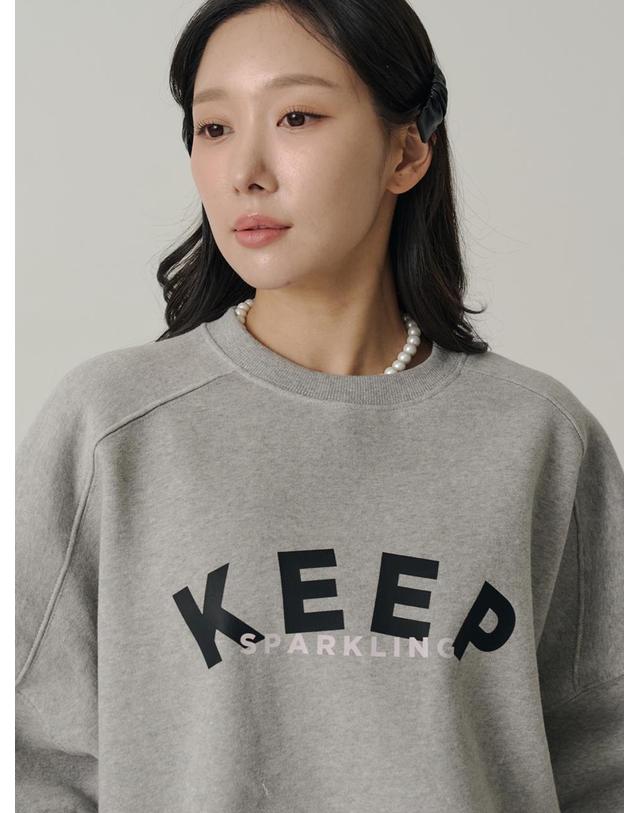 쏘리투머치러브 [인플루언서 세영 w/] Keep Sparkling Sweatshirt_Gray 착용컷