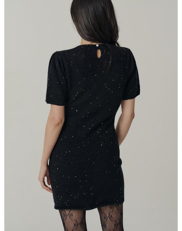 쏘리투머치러브 [인플루언서 세영 w/] Staring Night Knit Mini Dress_Black 착용컷