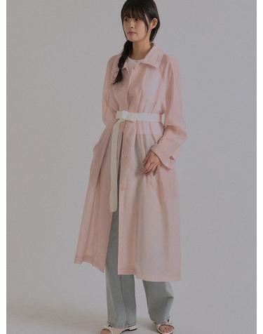 New Spring See-Through Trench Coat_Pink