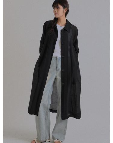 New Spring See-Through Trench Coat_Black