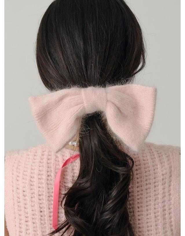 쏘리투머치러브 Pearl Wool Angora Big Knit Hairband_Multi 착용컷