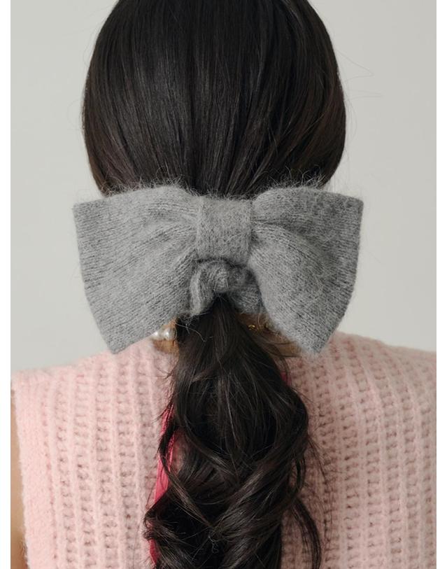 쏘리투머치러브 Pearl Wool Angora Big Knit Hairband_Multi 착용컷