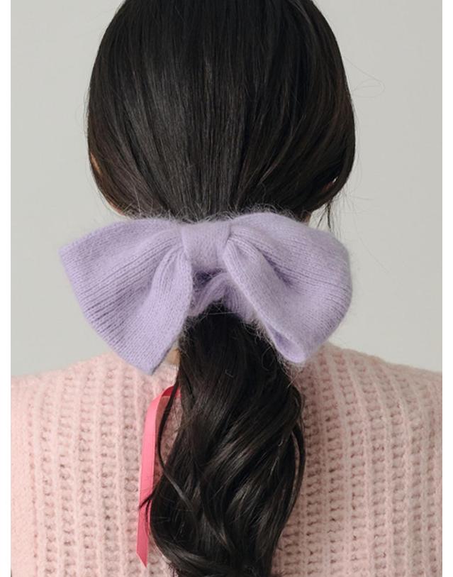 쏘리투머치러브 Pearl Wool Angora Big Knit Hairband_Multi 착용컷