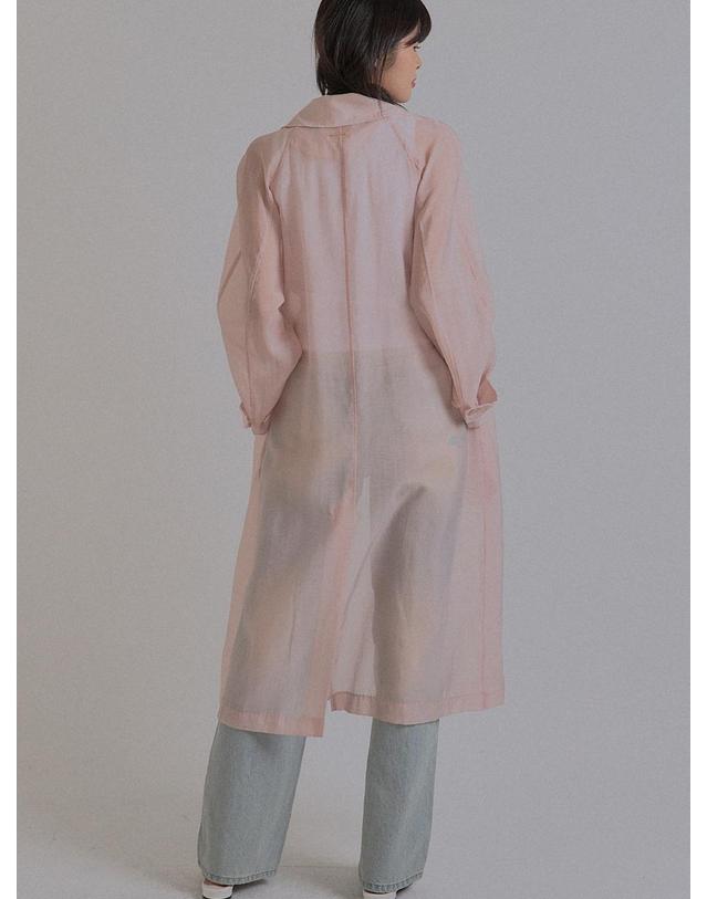 쏘리투머치러브 New Spring See-Through Trench Coat_Pink 착용컷