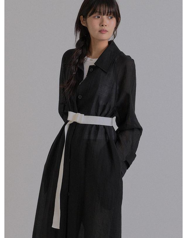 쏘리투머치러브 New Spring See-Through Trench Coat_Black 착용컷