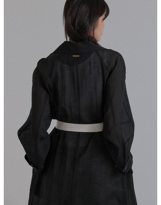 쏘리투머치러브 New Spring See-Through Trench Coat_Black 착용컷