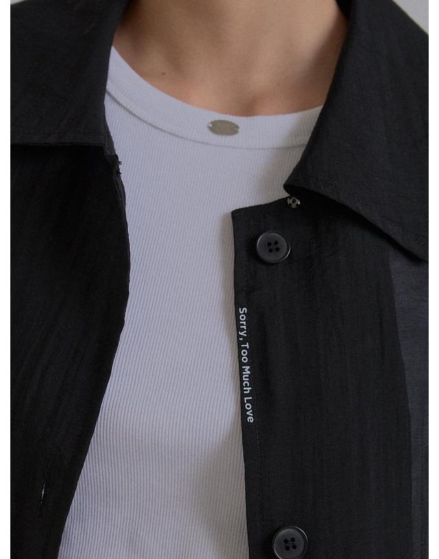 쏘리투머치러브 New Spring See-Through Trench Coat_Black 착용컷