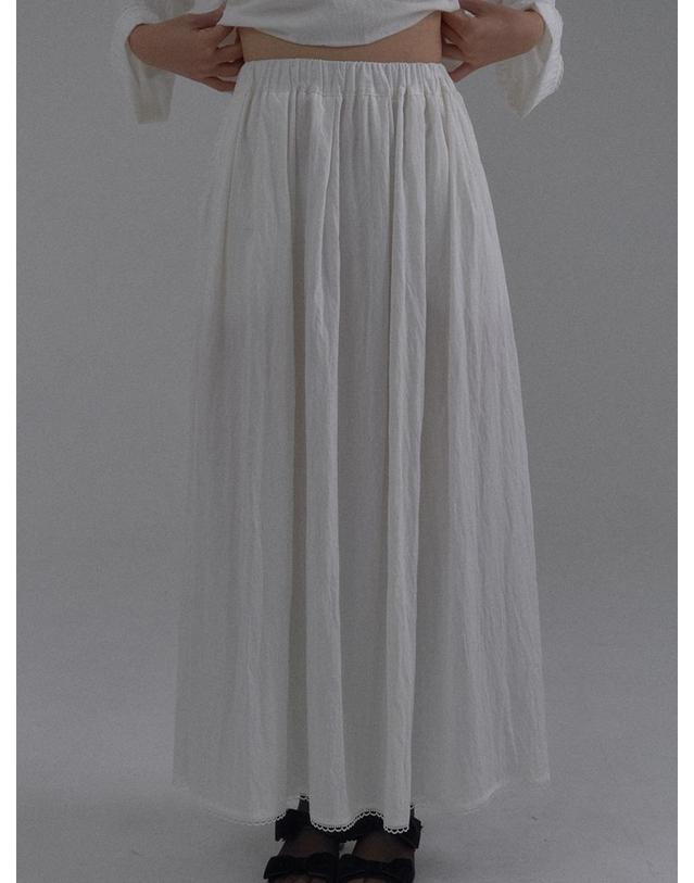 쏘리투머치러브 Aether White Fluid Skirt_Ivory 착용컷