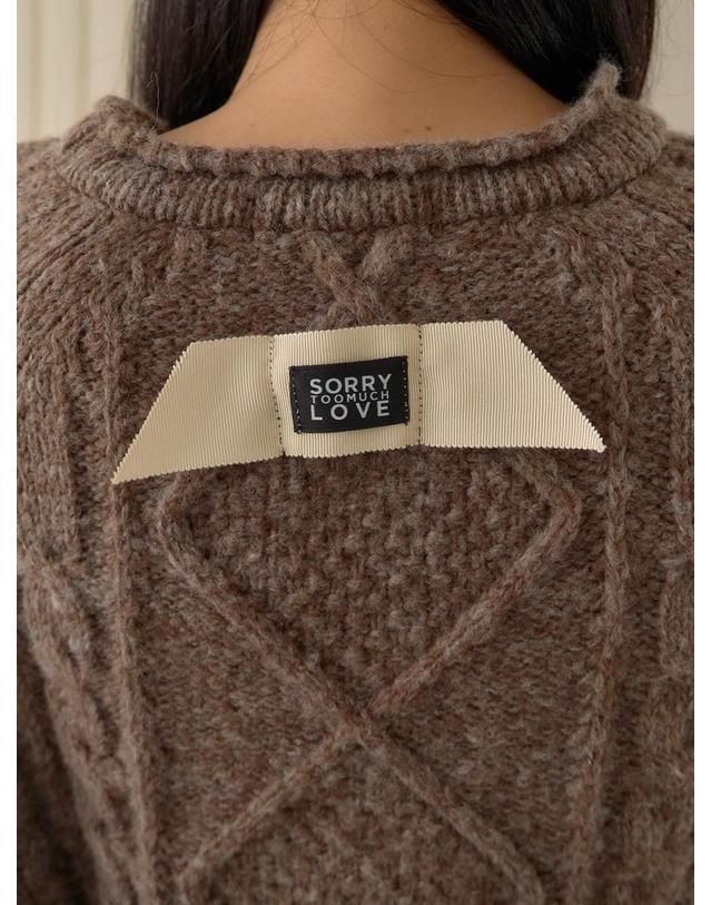 쏘리투머치러브 Raglan Cable Wool Knit Pullover_Brown 착용컷