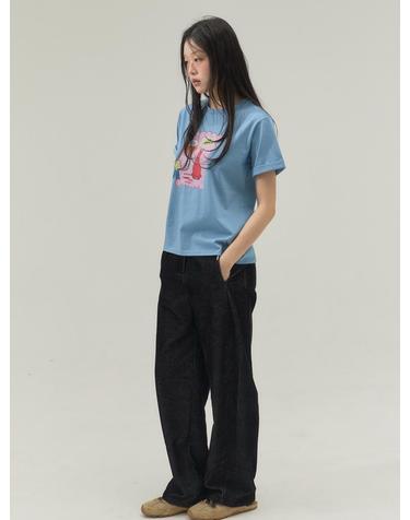 Small Room Exhibition Turn-Up Sleeve Tee_Blue