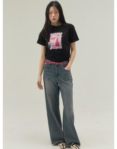 Small Room Exhibition Turn-Up Sleeve Tee_Black