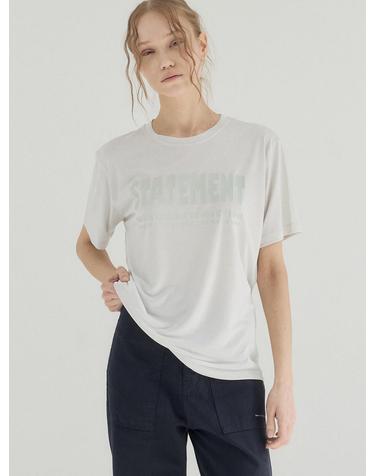 Soft Modal Crewneck Graphic Tee_Gray
