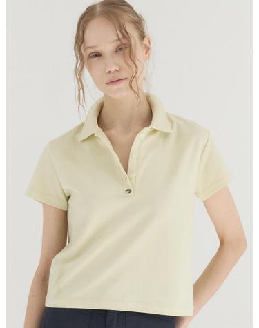 Clean Mood Pique Polo Top_Yellow
