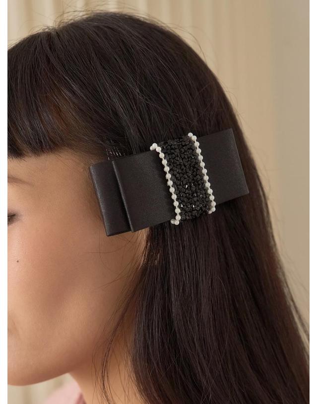 쏘리투머치러브 Crystal Ribbon Hair Comb_Black 착용컷