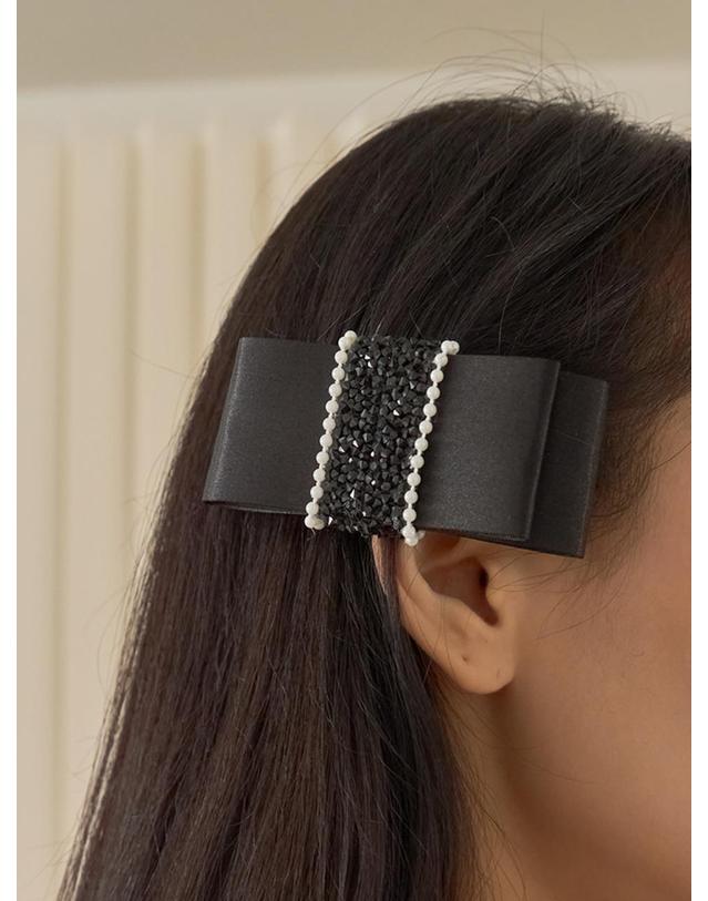 쏘리투머치러브 Crystal Ribbon Hair Comb_Black 착용컷
