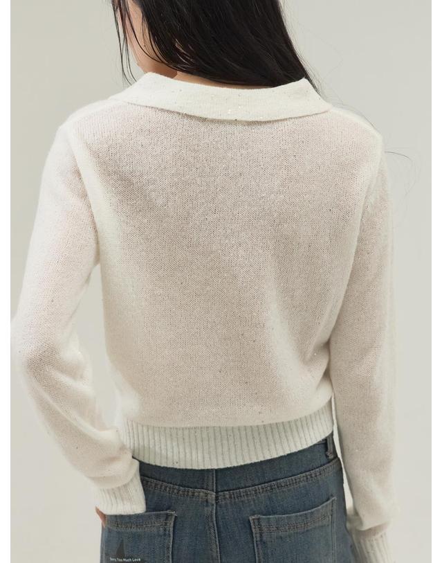 쏘리투머치러브 Ribbon Tie Collar Knit Top_Ivory 착용컷