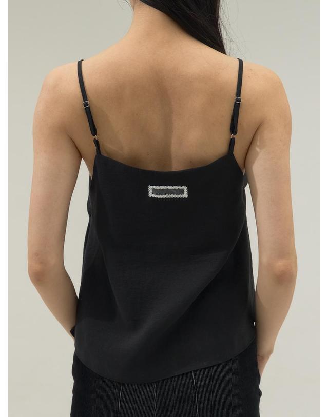 쏘리투머치러브 Draped Ribbon Camisole Top_Black 착용컷