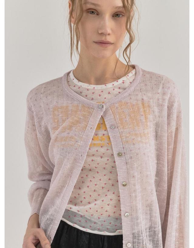 쏘리투머치러브 Serena Knit Sunshine Cardigan_Lavender 착용컷