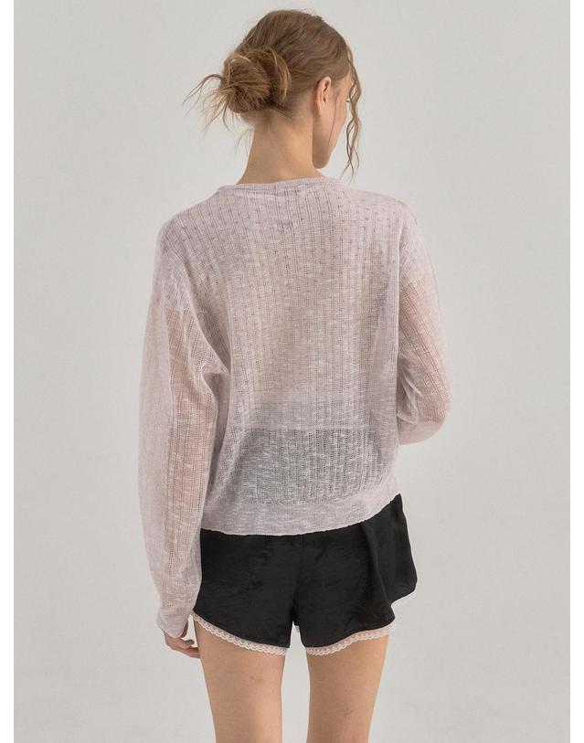 쏘리투머치러브 Serena Knit Sunshine Cardigan_Lavender 착용컷