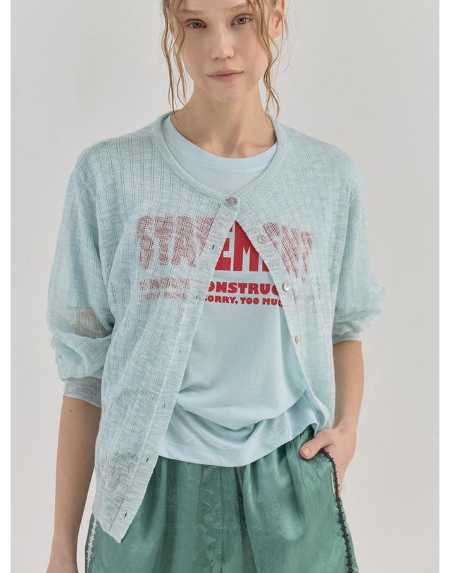 쏘리투머치러브 Serena Knit Sunshine Cardigan_Mint 착용컷