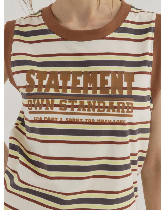 쏘리투머치러브 Statement Stripe Summer Tank Top_Brown 착용컷