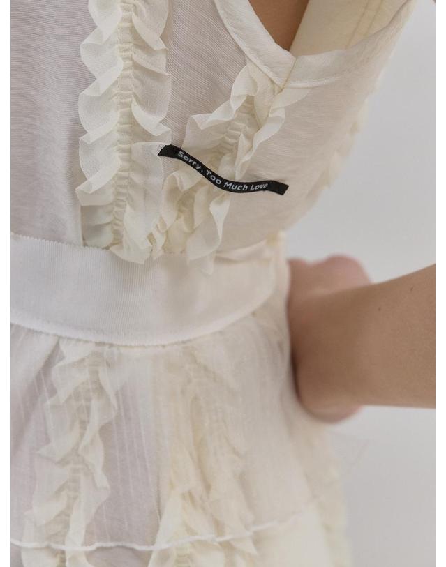 쏘리투머치러브 Soft Veil Garden Lace Dress_Cream 착용컷