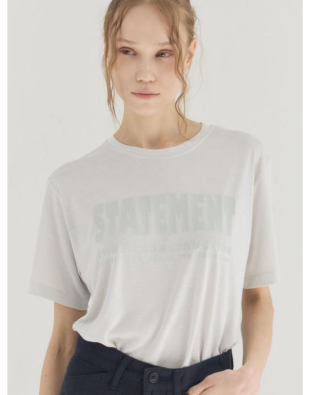 쏘리투머치러브 Soft Modal Crewneck Graphic Tee_Gray 착용컷