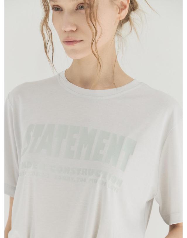 쏘리투머치러브 Soft Modal Crewneck Graphic Tee_Gray 착용컷