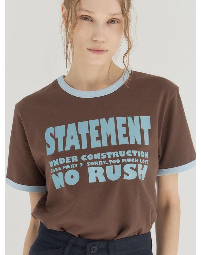 쏘리투머치러브 No Rush Club Ringer Tee_Brown 착용컷