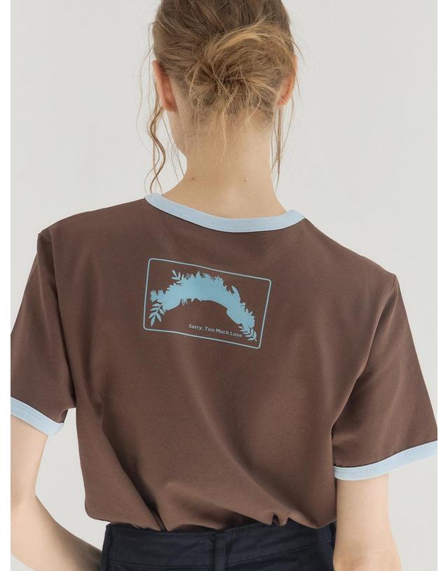 쏘리투머치러브 No Rush Club Ringer Tee_Brown 착용컷