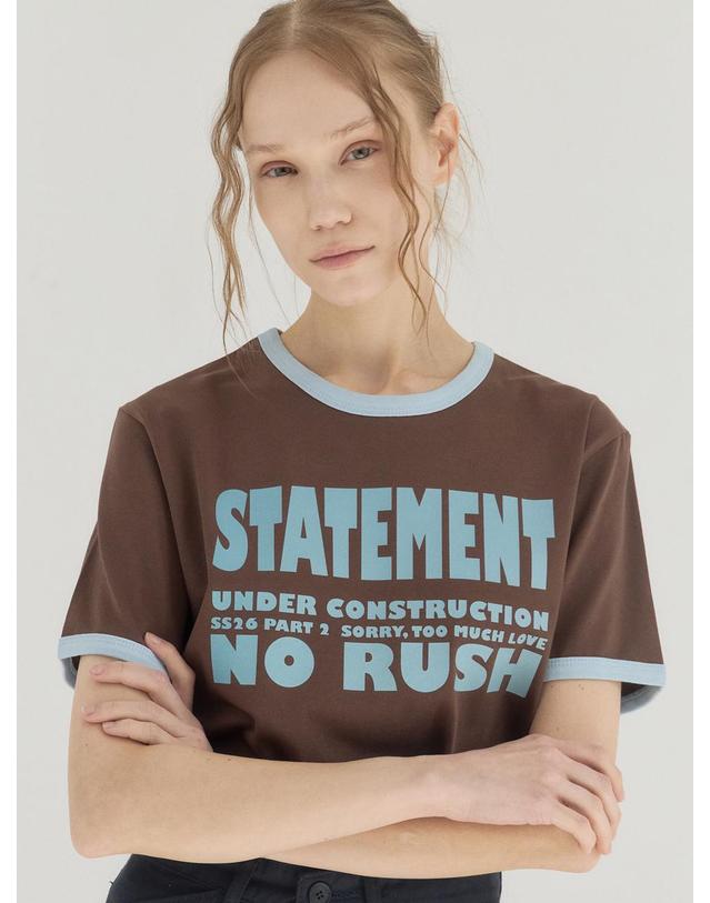 쏘리투머치러브 No Rush Club Ringer Tee_Brown 착용컷
