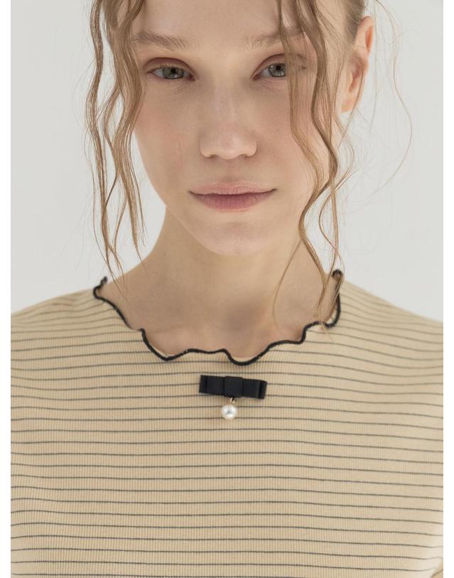 쏘리투머치러브 Paris Morning Stripe Top_Yellow 착용컷