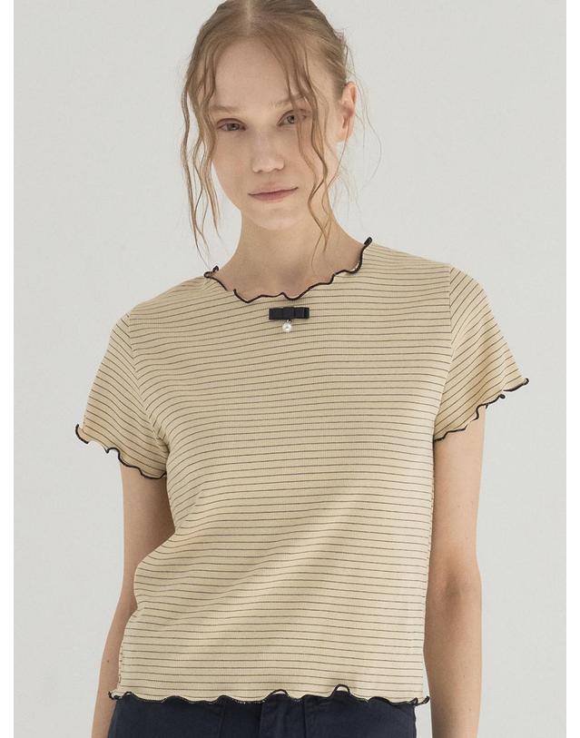 쏘리투머치러브 Paris Morning Stripe Top_Yellow 착용컷