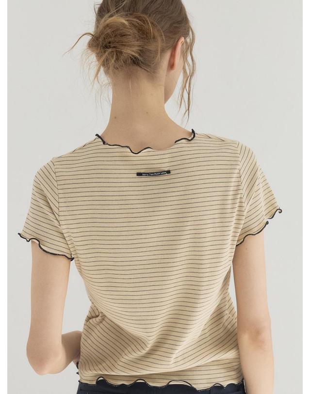 쏘리투머치러브 Paris Morning Stripe Top_Yellow 착용컷