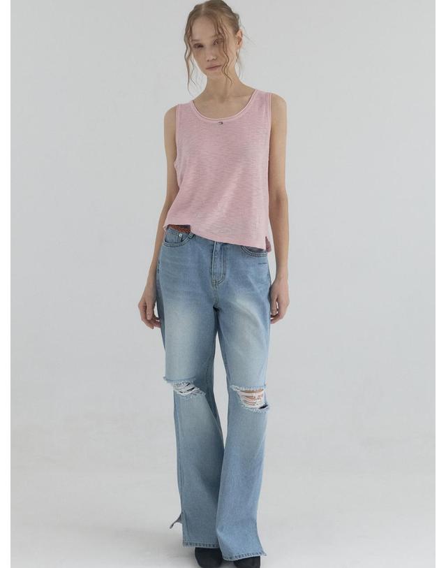 쏘리투머치러브 Summer Haze Knit Tank_Pink 착용컷