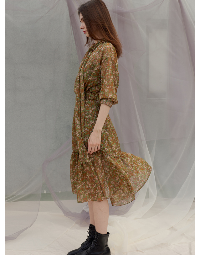 쏘리투머치러브 Annadams Ribbon Scarf Dress_Brown 착용컷