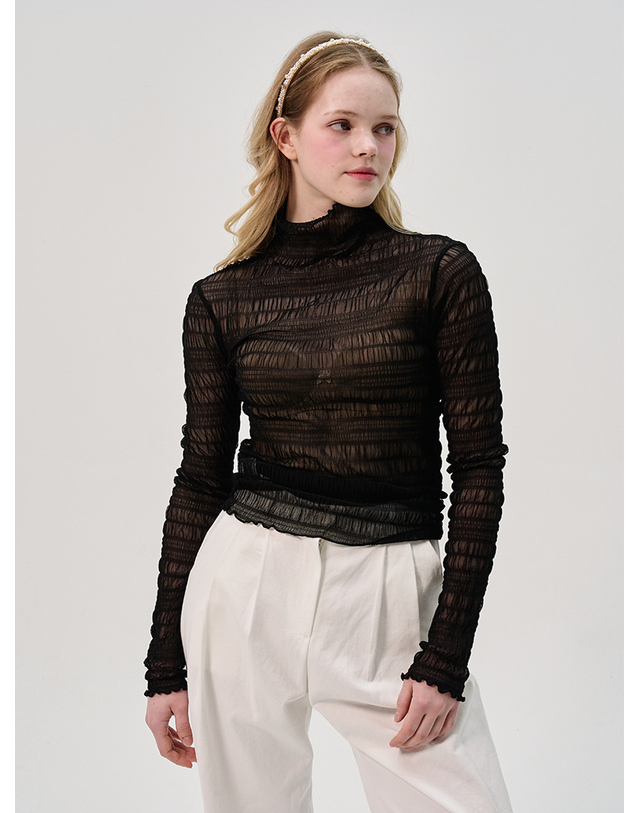 쏘리투머치러브 진주 보석 스노우 프린세스 헤어밴드_아이보리 착용컷