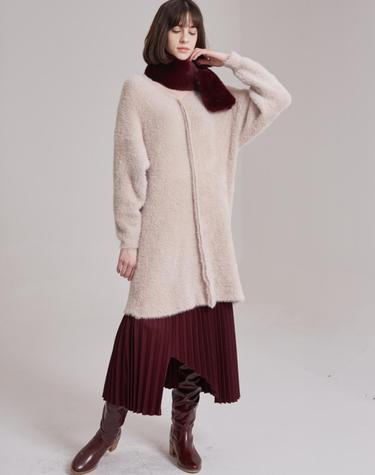 Unique cutting wine pleats skirt