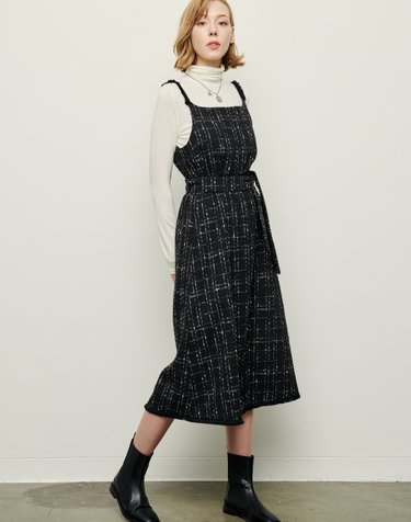 Tweed belted dress