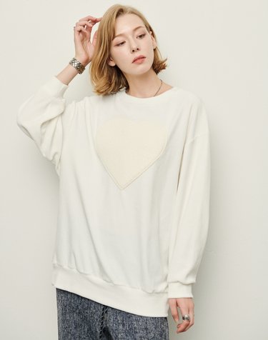 Snow -Boucle heart Velvet sweat shirt