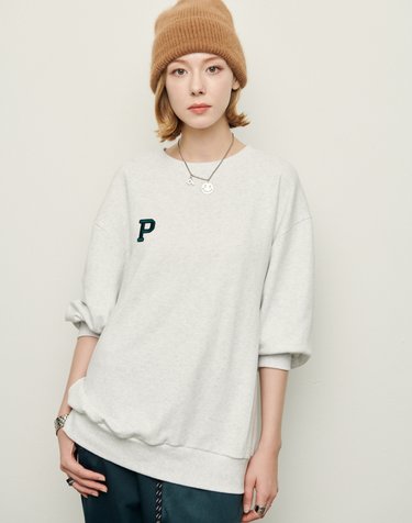 melange - Special silhouette P logo sweat shirt