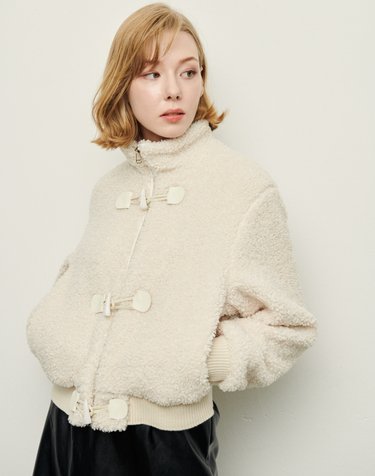 Fake shearing blouson jumper