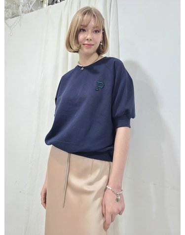 P로고 딥블루 스웻셔츠 - 반소매 P logo deep blue sweat shirt - Short slee