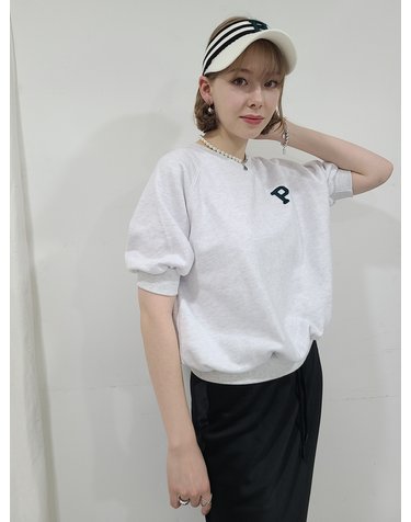 P로고 멜란지 아이보리 스웻셔츠 - 반소매 P logo melange sweat shirt