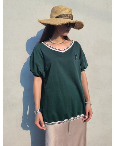 V넥 스웻셔츠- 딥그린 맨투맨티 V-neck sweat shirt